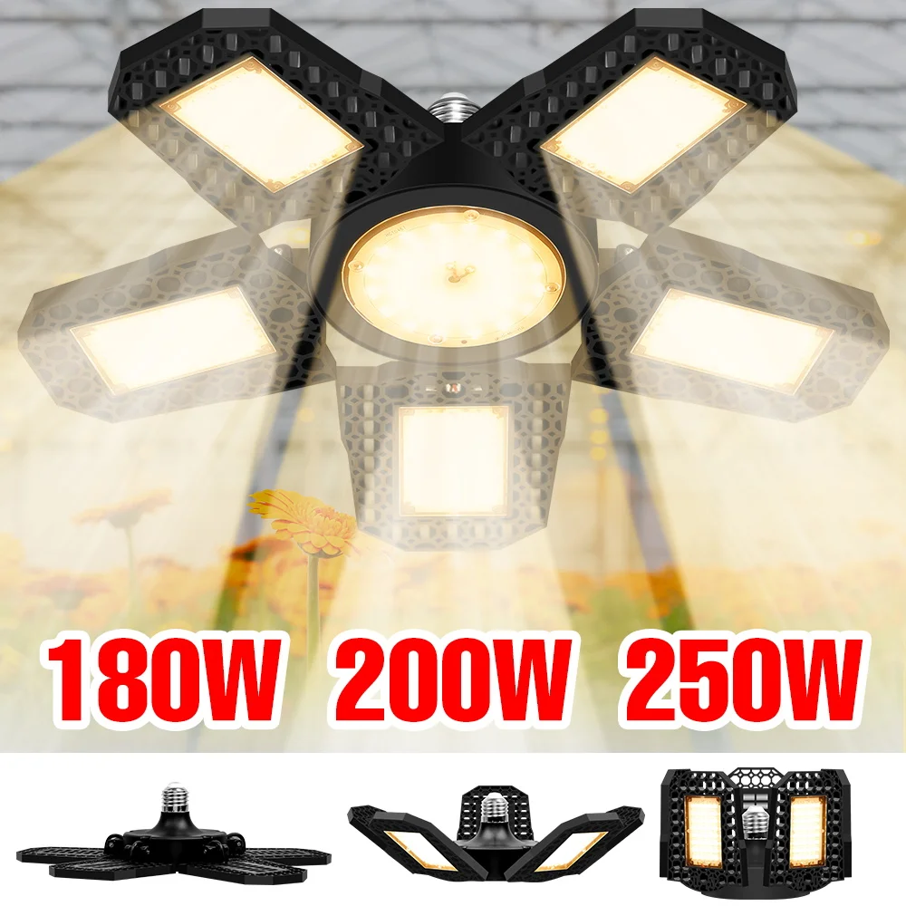 

250W LED Full Spectrum Plant Fill Light E27/E26 Grow Light Foldable Deformation Greenhouse Tent Vegs Flower Cultivation Lighting