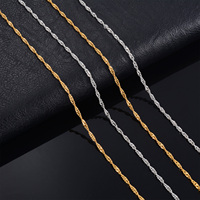 Tiny Water Wave Chains Stainless Steel Necklace No Fade Link Wholesale Fashion Jewelry Making Accessories