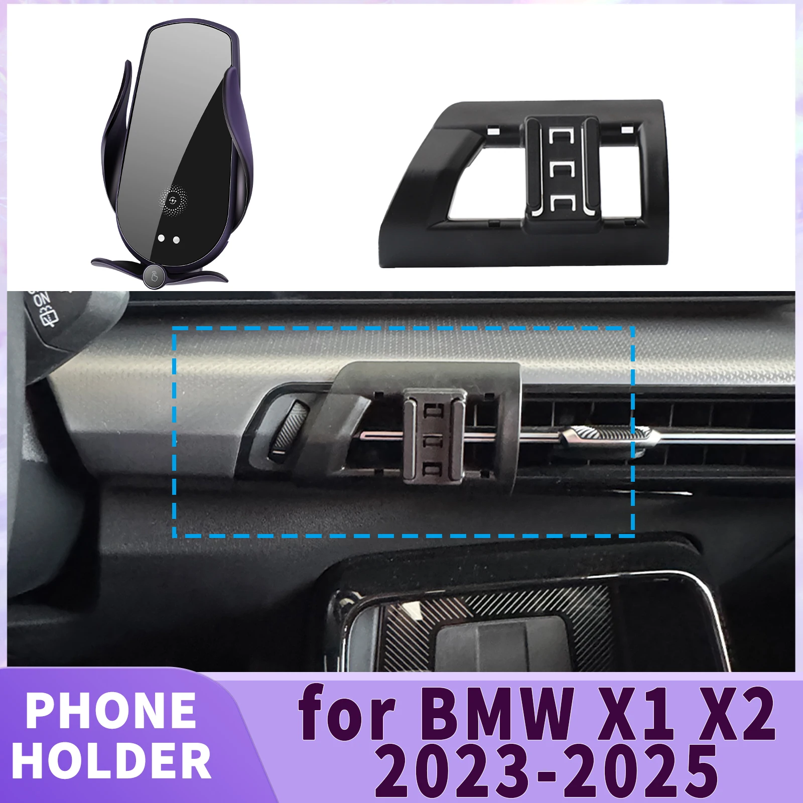 

fit for BMW X1 X2 2023 2024 2025 ​​Screen Base Phone Holder Mount ​​ Secure Clip Car​​ accessoires