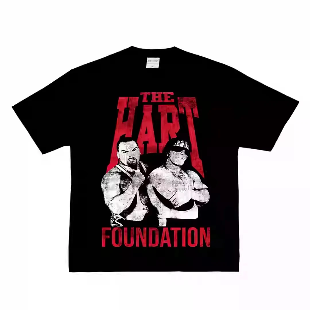 

Hart Band Hart Foundation WWE Wrestling Vintage Cotton Men Women Plus Size Short Sleeve T-shirt High Quality Luxury Brand