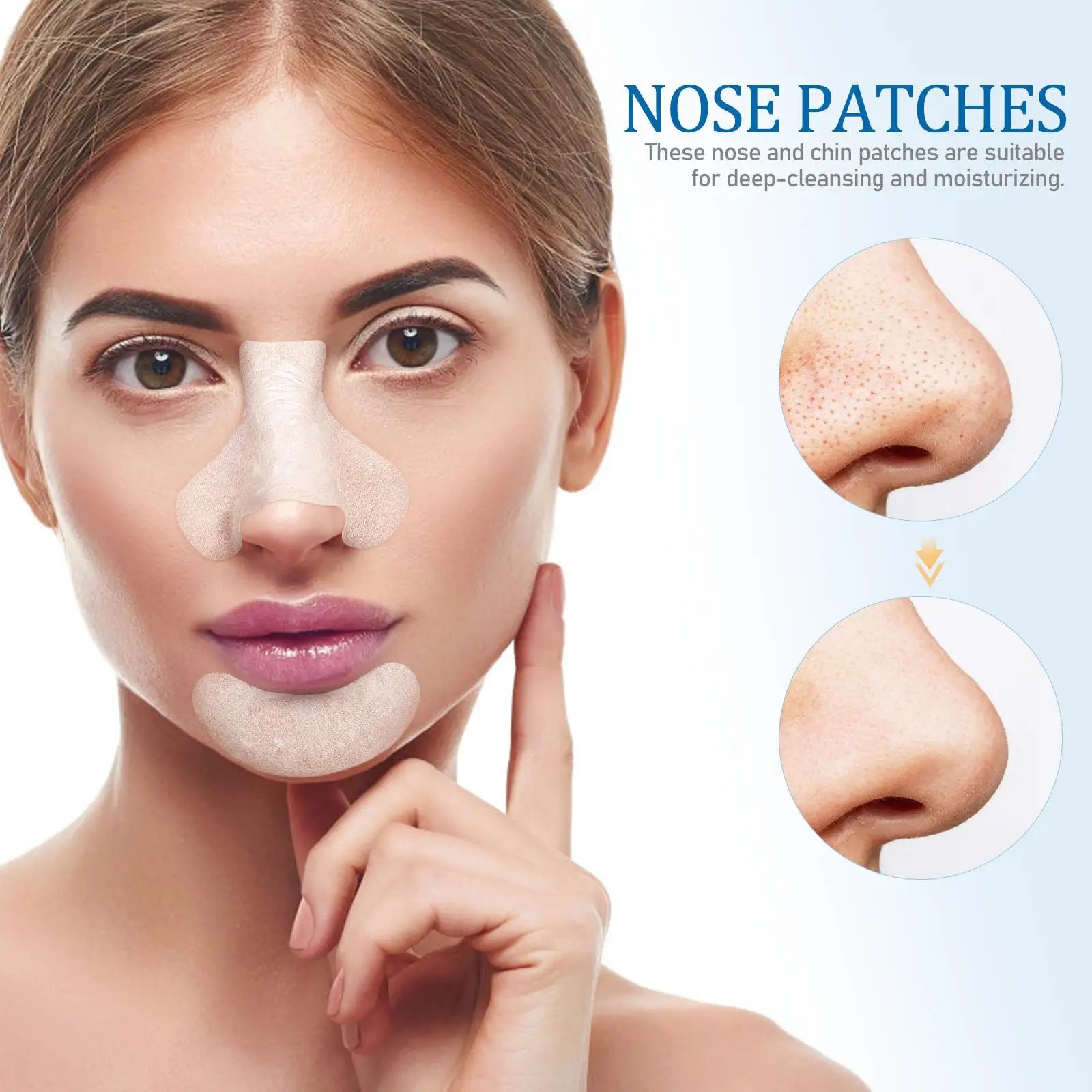 200 pçs t zona filme poros tiras nariz remendos para queixo máscara facial folha cabeças pretas limpeza de algodão puro poros almofadas de limpeza