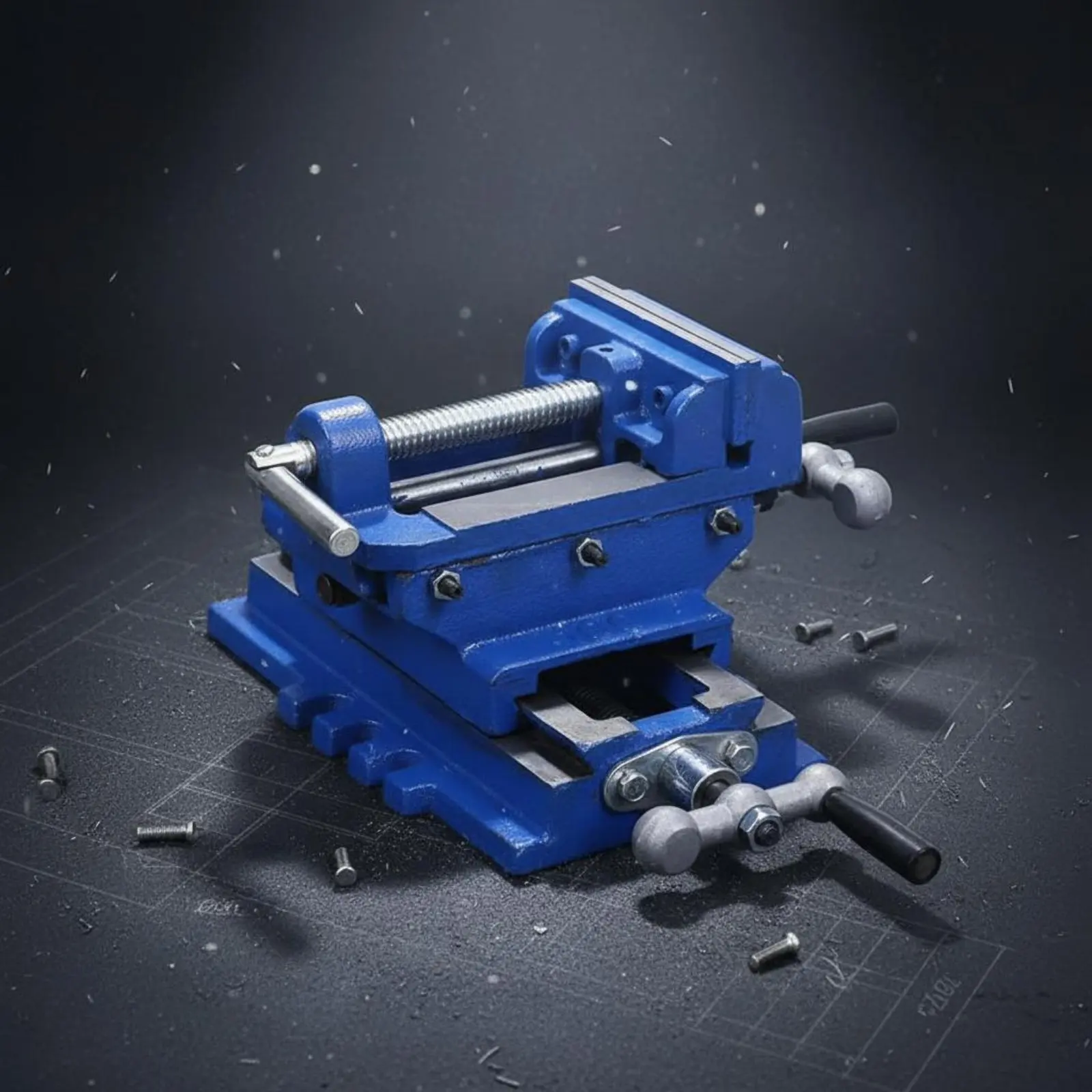 Heavy Duty Cross Slide Drill Press Vise 2 Way Sliding Metal Clamping Vice Workbench Clamp for DIY Workshop Metal Processing Tool