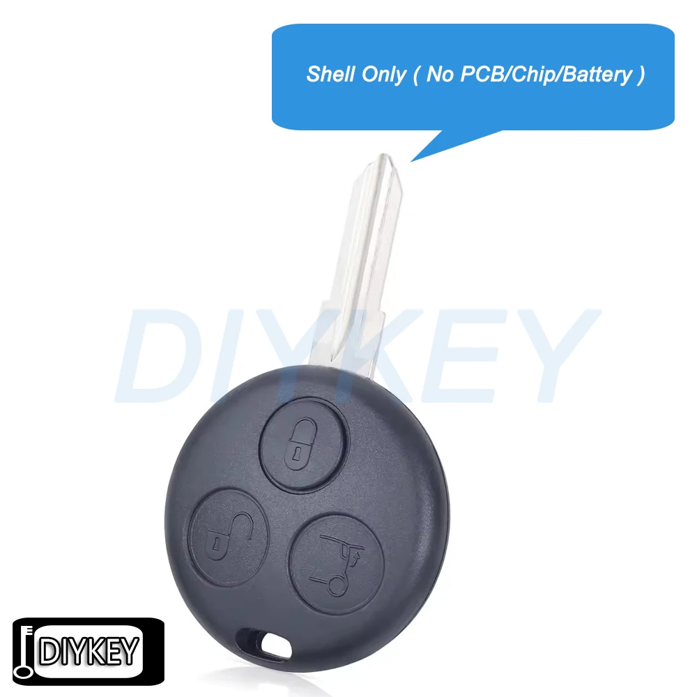 

3 Buttons Case Remote Car Key Fob Shell Cover for Benz Smart Fortwo ForFour 450 Passion Roadster City Crossblade Cabrio Coupe