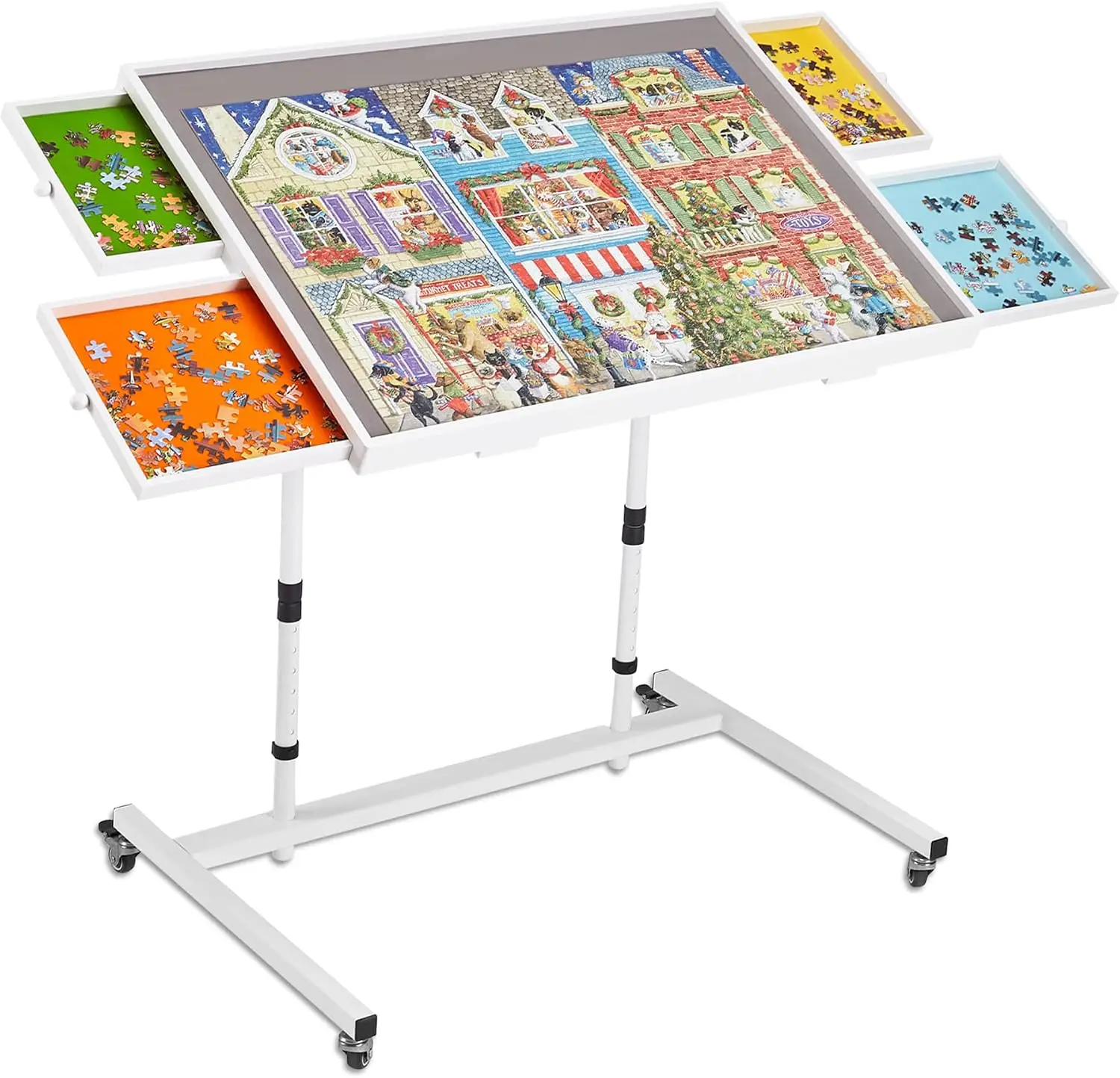 1000 Piece Jigsaw Puzzle Board Table with Drawers & Cover, Adjustable Angle