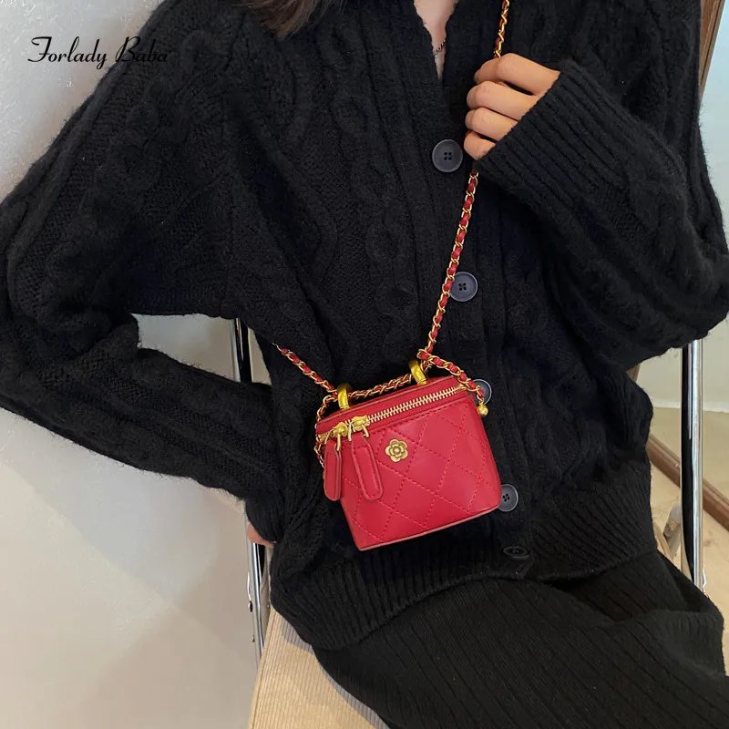 2024 Korean Mini Diamond Chain Senior Sense Fashion Single Shoulder Crossbody Small Square Bag for Women Large Capacity