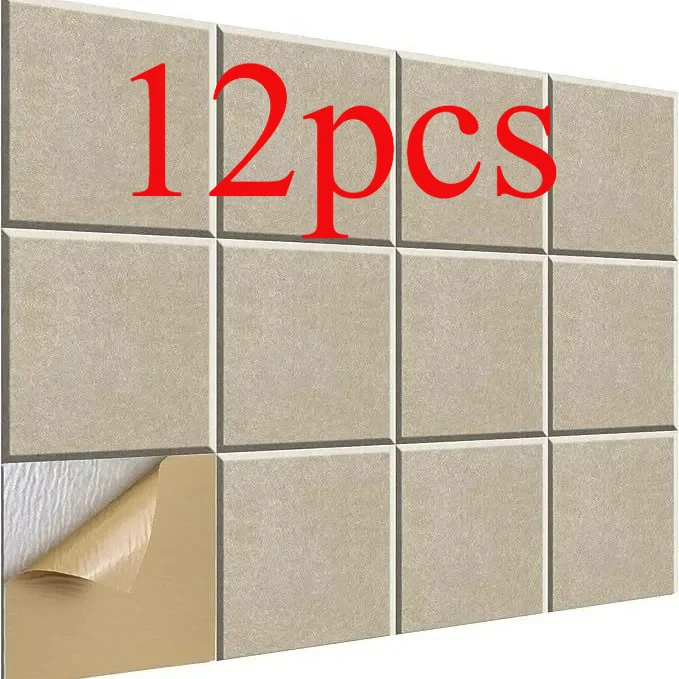 Soundproof Wall Panels Self-Adhesive Acoustic Foam Tiles, Background Noise Reduction for Home Theater, Office
