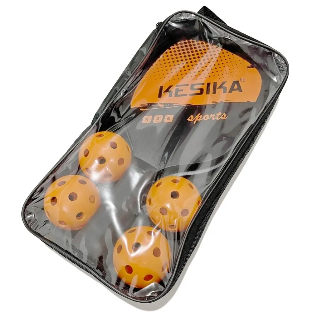 Pickle Ball Poplar Pickle Paddles Rackets Set Non-slip 4 Pickleballs Pickleball Balls with Carrying Bag Pickle Paddles Child