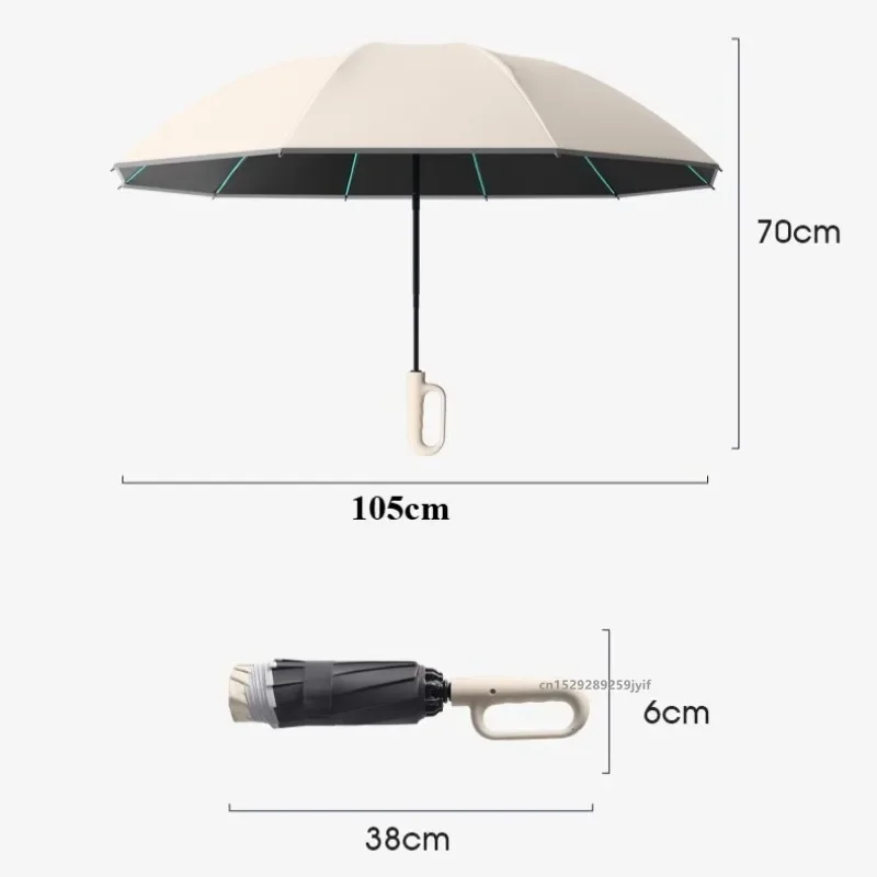 60K Buckle Men Women Umbrella Fully Automatic Reverse Folding Umbrella with Windproof Reflective Stripe UV Umbrellas