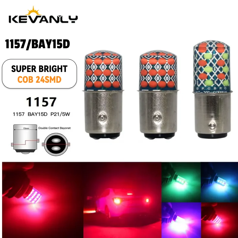 1/2 قطعة 1157 BAY15D P21/5 واط دراجة نارية ضوء الفرامل LED فلاش تحذير الذيل ضوء ضوء إحترافي 1157 مصباح ليد مصباح لمبة حمراء