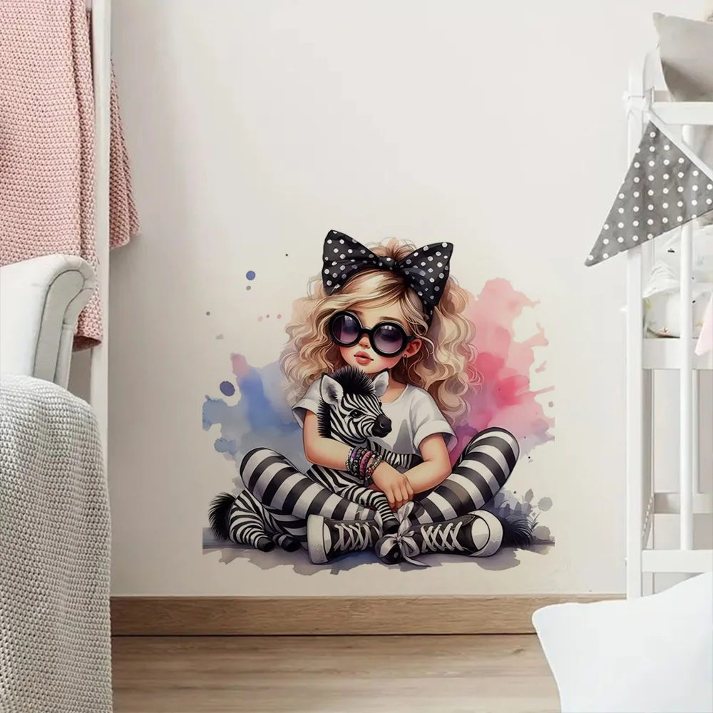 

Adorable Cartoon and Zebra Hot Transfer Stickers, Durable Material, Perfect for Home Wall Decor, Aesthetic Room Decoration