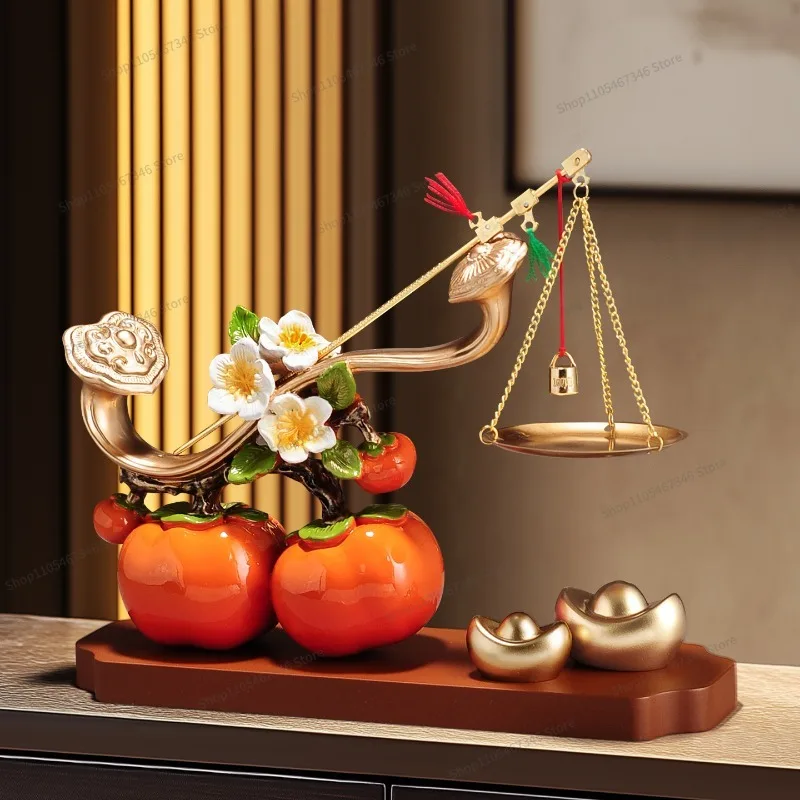 For persimmon persimmon ornament, living room entrance TV cabinet wine cabinet decoration 2pcs