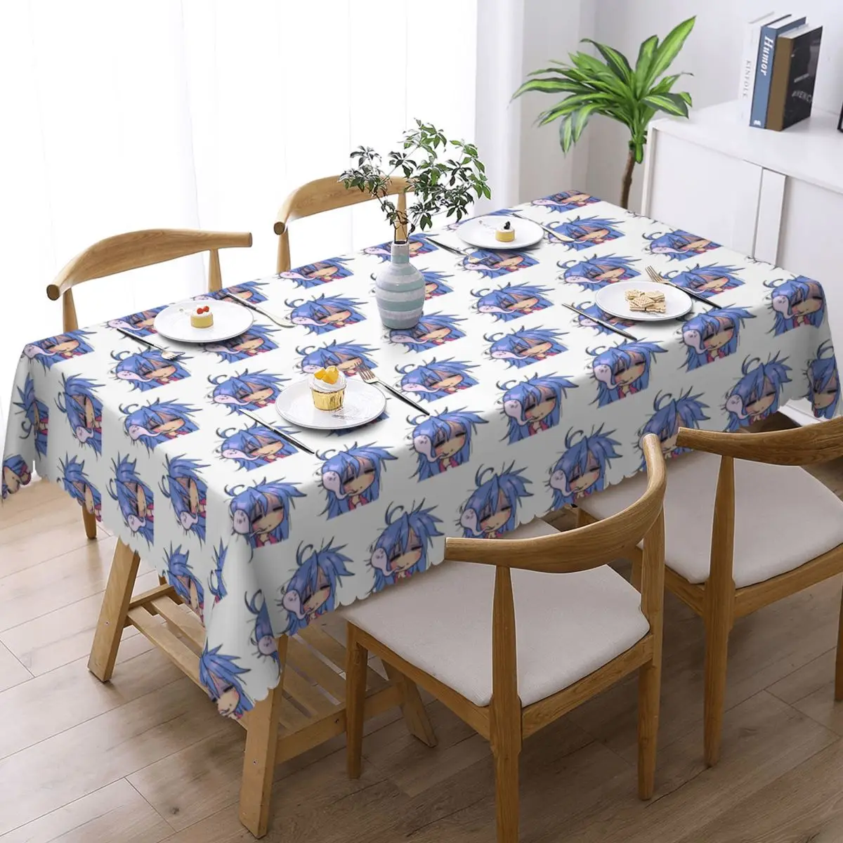 Dead Tired Izumi Konata Lucky Star Customized Rectangular Tablecloth Oilproof Table Cover for Dining Events Table Cloth