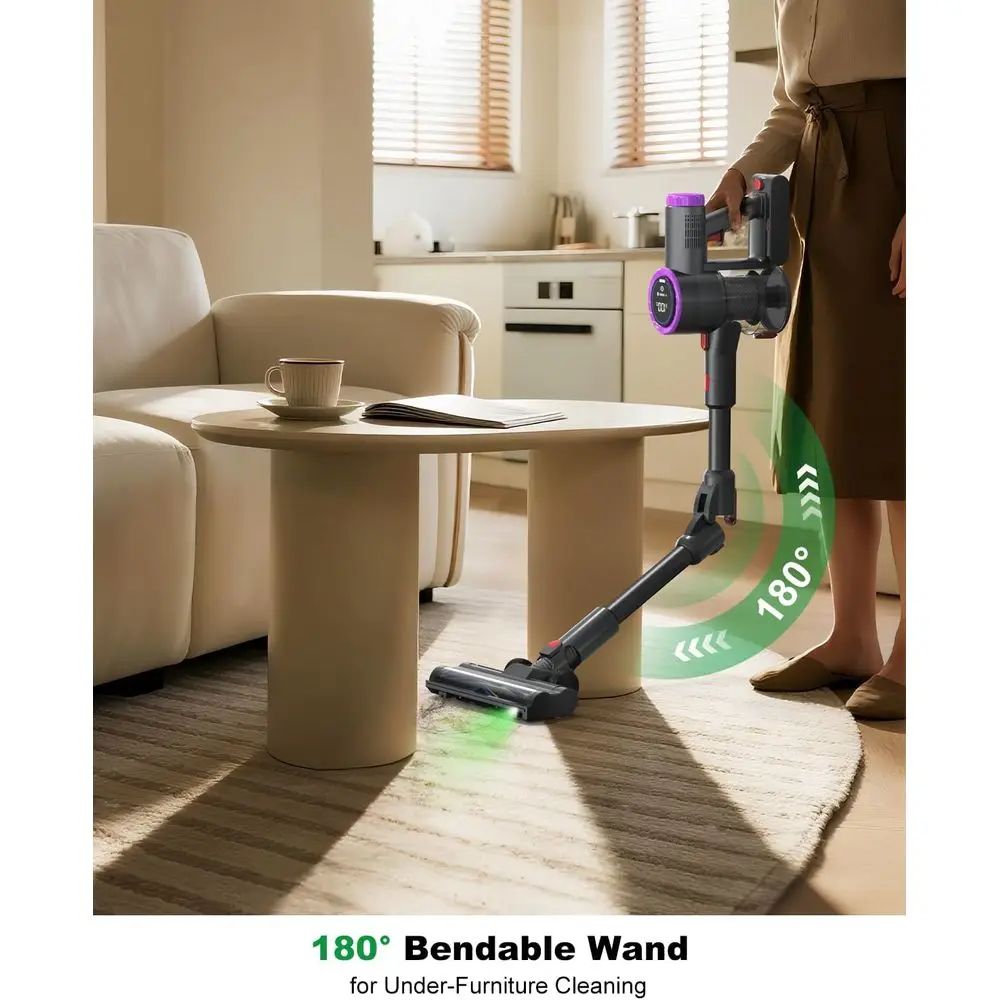 Cordless Vacuum Cleaner, Stick Vacuum Foldable Rechargeable, Powerful Suction Lightweight Vacuum Cleaners for Home,Anti-Tangle,S