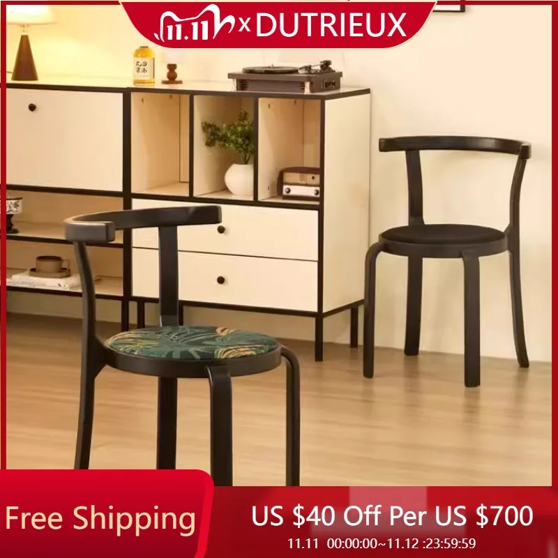 

Vintage Nordic Dining Chairs Mid Century Restaurant Retro Salon Organizer Dining Chair Comfortable Lounge Stoel Trendy Furniture