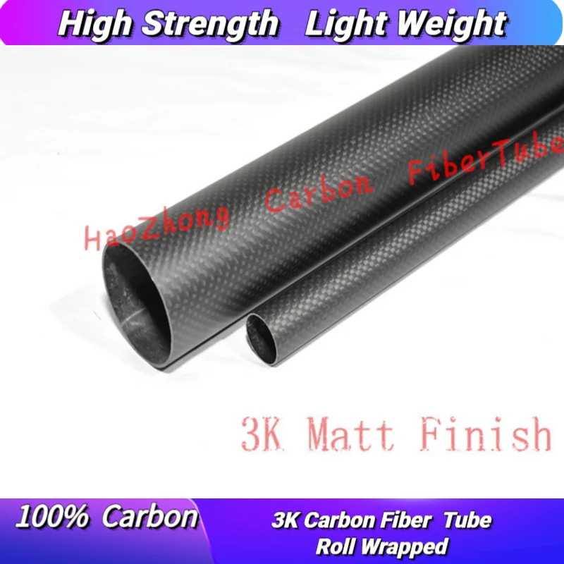 1.0mm Thickness 3K Carbon Fiber Tube OD21 22 23 24 25 26 27 28 29 30 32 34 35 36 38 40 42 44 48 50 55mm x L500mm  Poles/Shaft