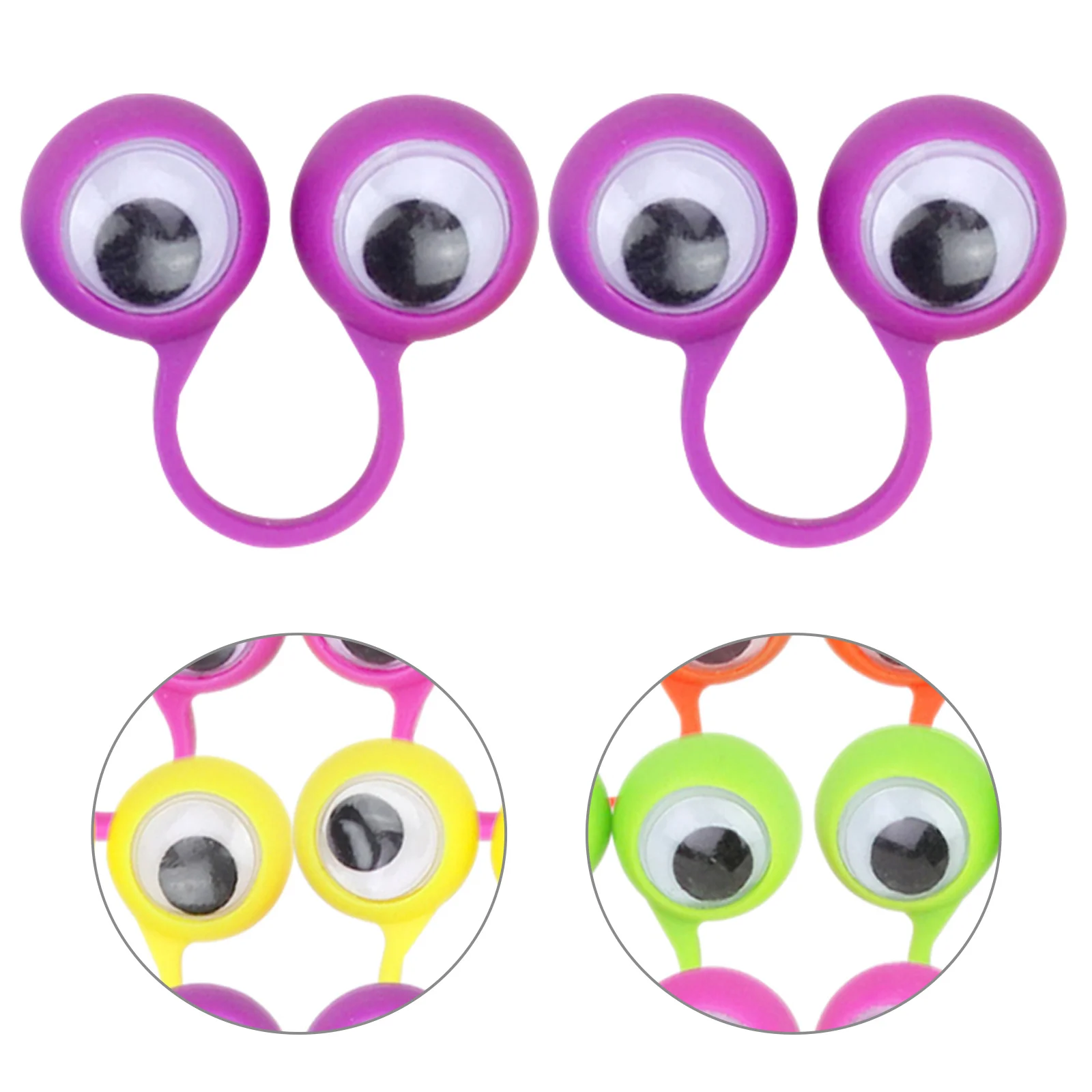 24 قطعة العين فنجر الدمى مقلة العين خواتم حفلة لصالح الاطفال حلقة بلاستيكية التعليمية التظاهر اللعب الإبداع لعبة أطفال