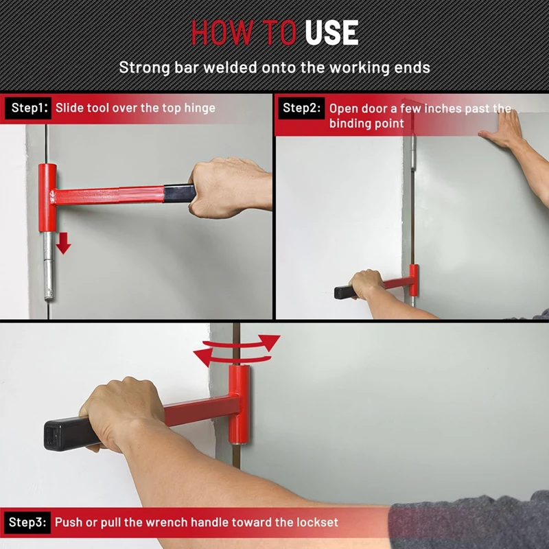 Hinge Adjustment Tool, Long Handle Hinge Bender Wrench For 180Gauge Commercial Door, Heavy Duty Painted Steel Hinge