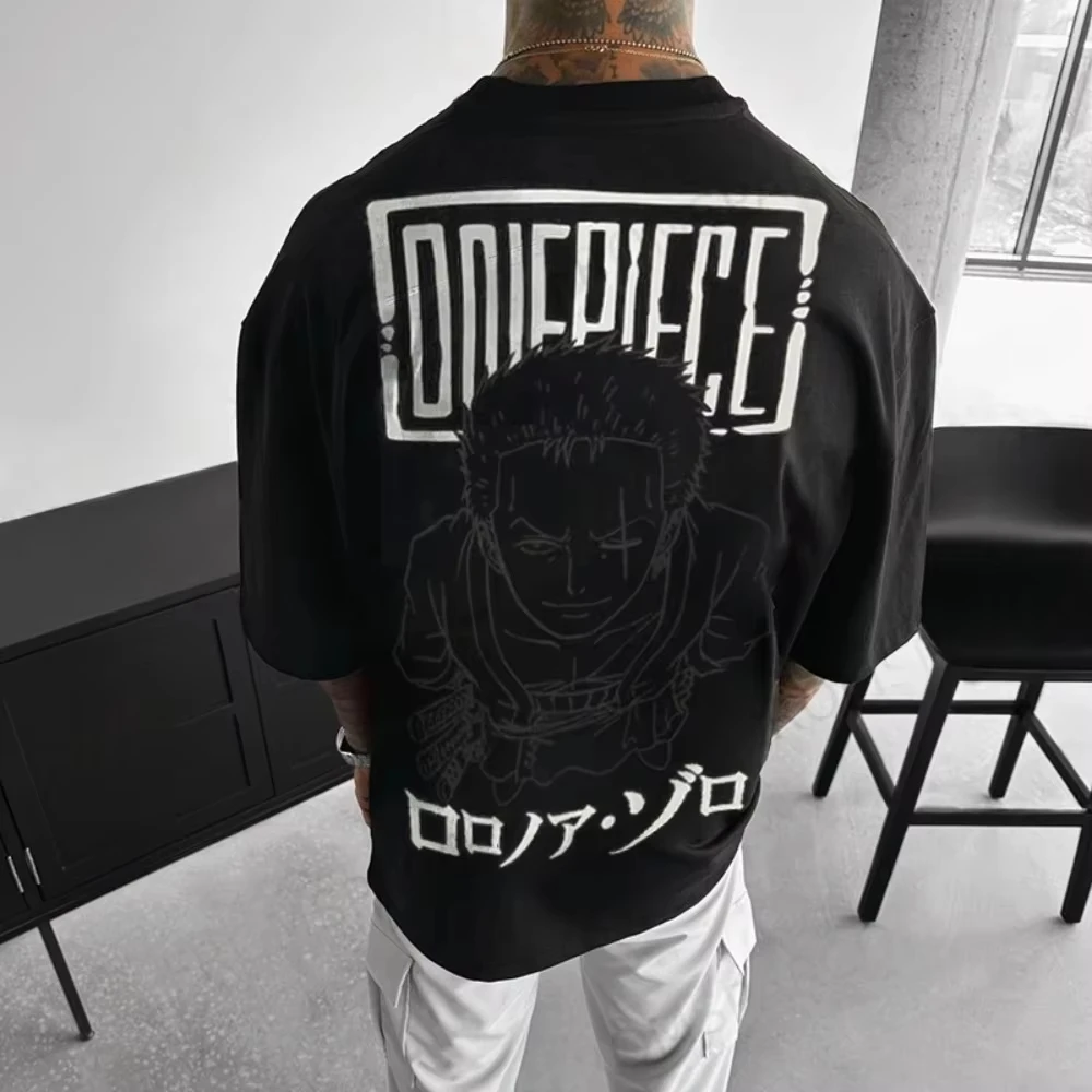 One Piece Anime Roronoa Zoro Printed T-shirt Men's and Women's T-shirt Men's Top Sports T-shirt Men's T-shirt Harajuku Y2K Tee