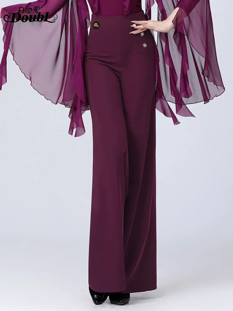 

Modern Wide Leg Dance Pants Women's Latin Dance Long Trousers Social Dance Clothing Friehip Modern Pants Non-ironing