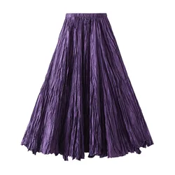 Pleated A-line Skirt for Women, Loose and Slim, Large Swing Skirt, Casual and Versatile, Fashionable and High End, Spring, New,