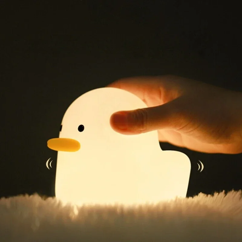 Duck Night Lights | Silicone Soft Touch Sensor LED Sleep Lamp | Baby Children Gift Kids Bedroom Decor