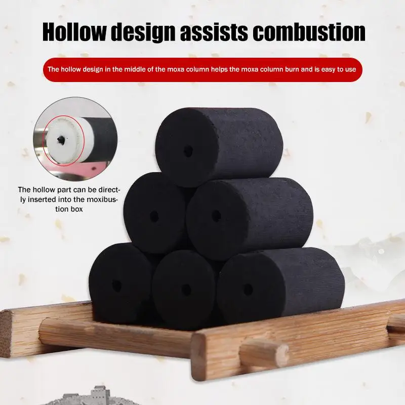 54 Pcs Thin Type Smokeless Moxibustion Rolls Pure Mugwort Herb Meridian Acupoint Heating Therapy Warm Massage Moxa Sticks