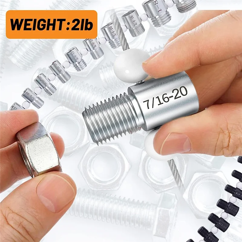 44Pcs Nut and Bolt Thread Checker-Thread Checker Standard and Metric - Male Female Gauge - Accurate Measurements