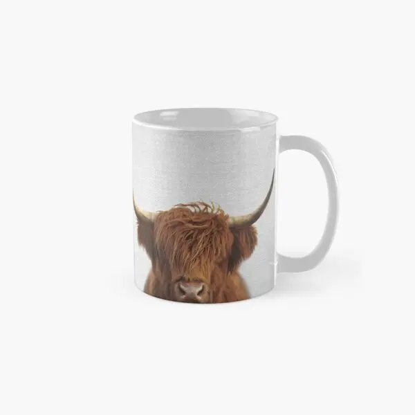 Highland Cow Colorful Classic  Mug Design Photo Simple Drinkware Printed Gifts Cup Tea Image Picture Coffee Handle Round