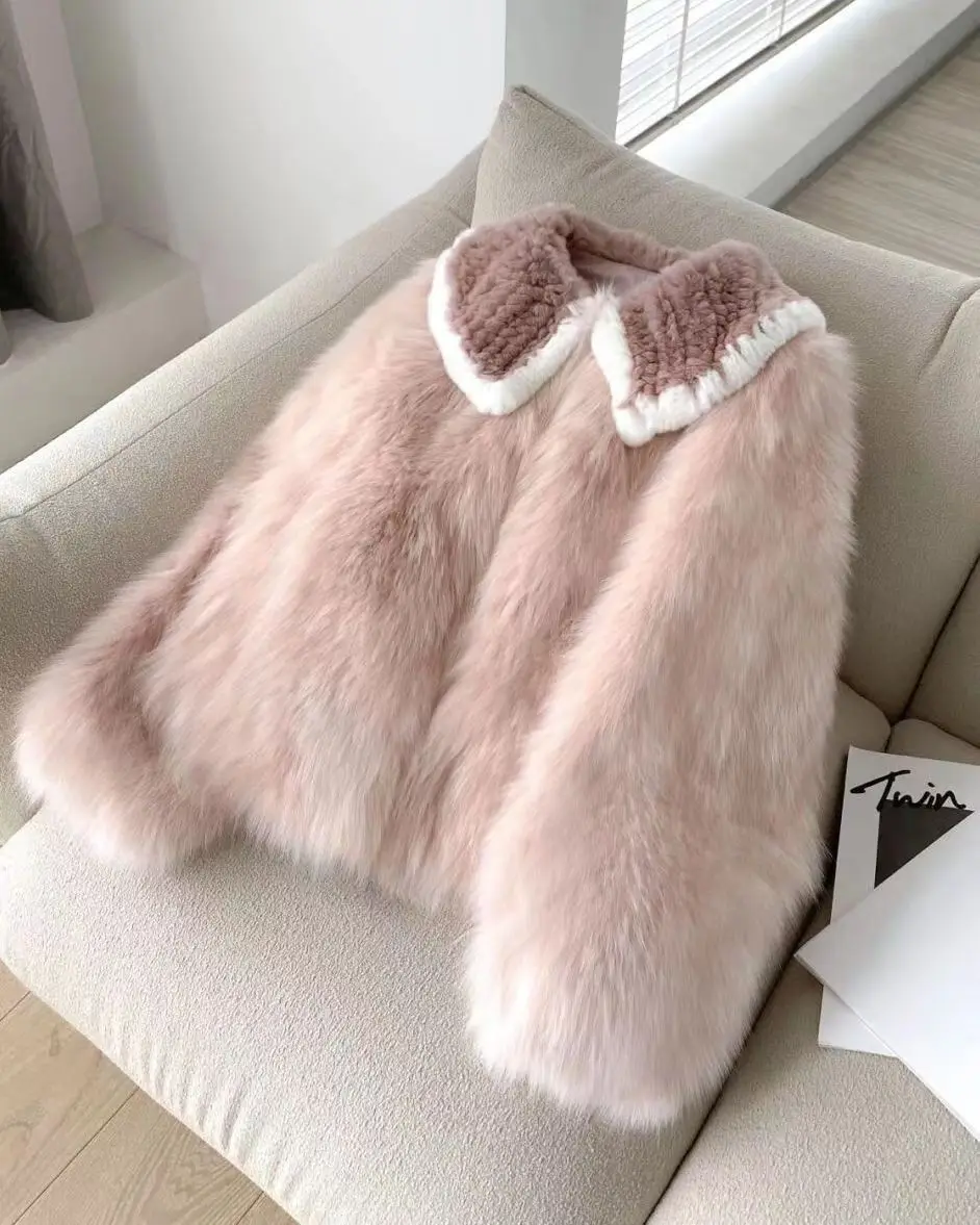 Fur Coat Women 2024 Winter New Thick Warm Top Pink Coat Short Jacket