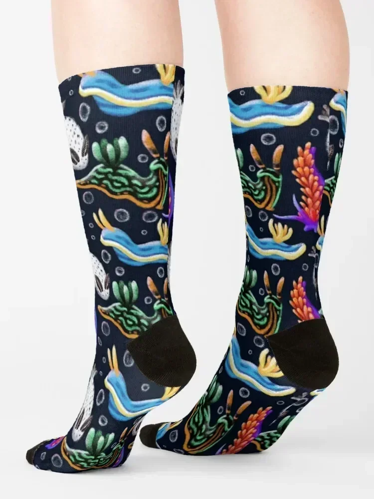 Nudibranchs الجوارب تشغيل هدية مضحكة هالوين الأزهار الذكور الجوارب النسائية مضحك هدية السنة الجديدة الغولف المرأة الجوارب الرجال