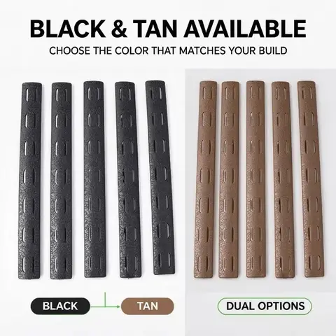 Keymod Handguard Rail Cover Panel, Anti Slip Rubber Rail Protective Cap, Model Building Toy Accessories Black Tan Available