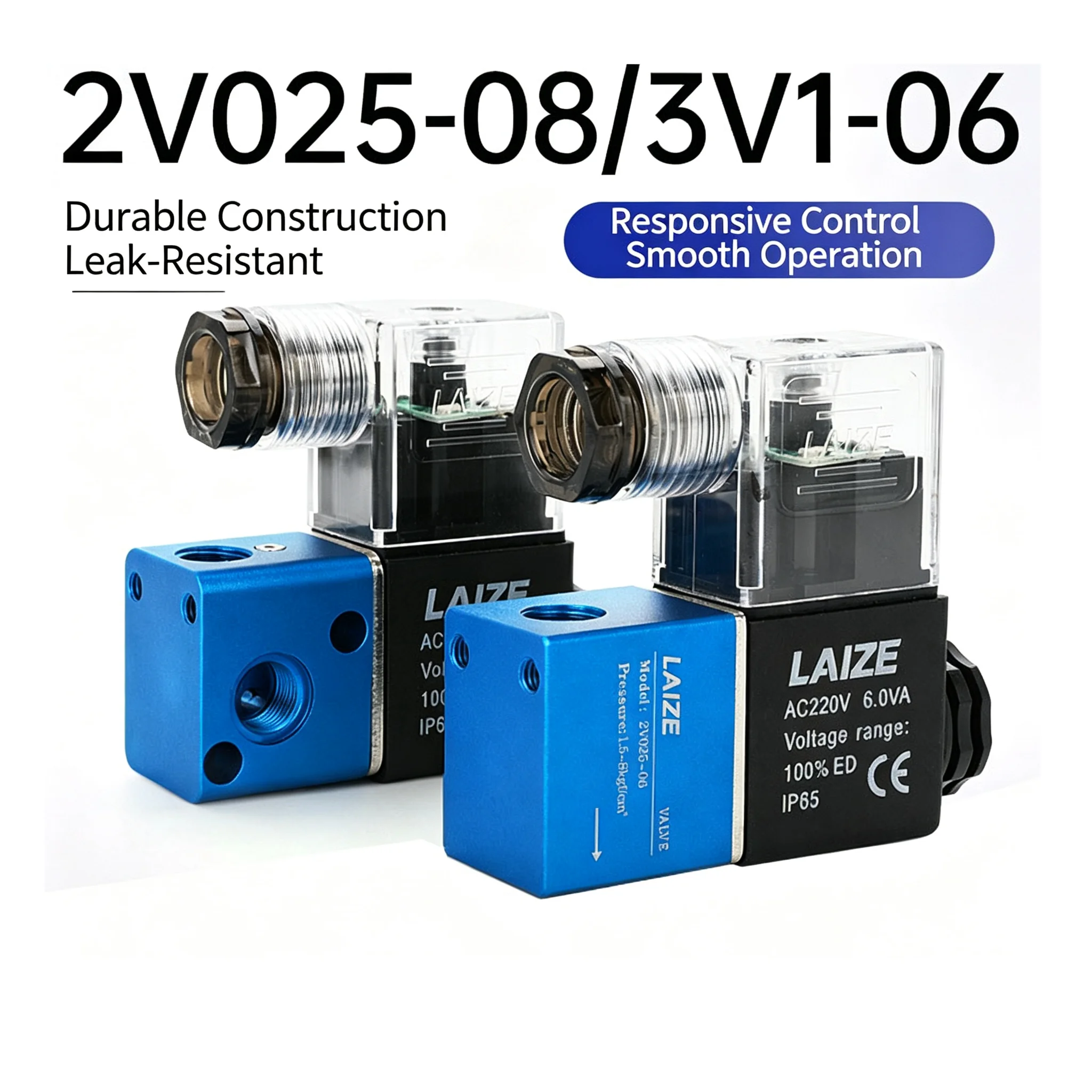 Pneumatic Solenoid Valve 12V/24V/220V 2 Position Normally Closed 1/4 Port 2 Way Air Compressor Magnetic Control Valve 2V025-08