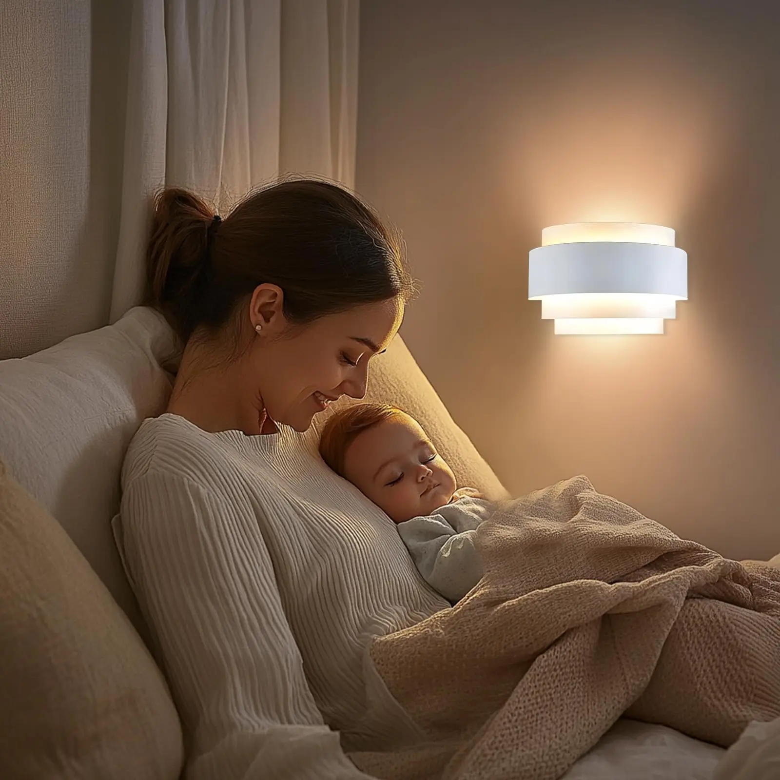 LightInTheBox Arandela Moderna Luminária de Parede Interior Meia Lua Lâmpada de Parede de Metal Branca para Escadas Corredor Home Theater (1 PCS)