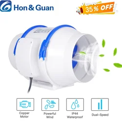 Hon&Guan 4'' 5'' 6'' 8'' Silent Inline Duct Fan 220V 110V Air Extractor Exhaust Ventilation for Home Bathroom Kitchen Ventilator