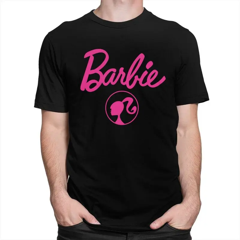 Custom Barbie Manga T Shirts for Men Pure Cotton Tees Tshirts Short Sleeve Fashion T-shirt