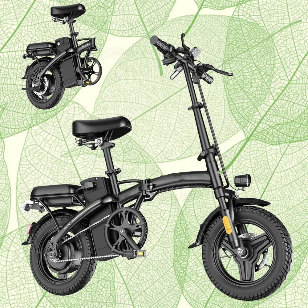 

Compact 14" Folding Electric Motorcycles Bike - 19 MPH Fast, 30 Miles Long Range, 500W Power, 48V 20AH/15AH/10Ah Battery