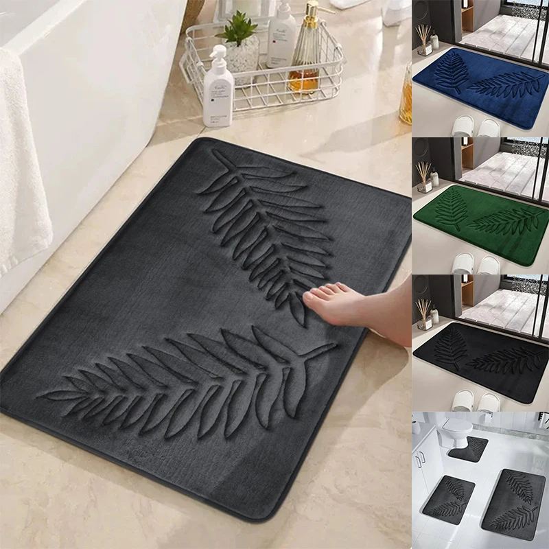 

1PC Anti-slip Bath Rug Soft Non-Slip Quick Dry Bath Mat Absorbent Floor Mat Bathroom Mat Machine Washable Shower Carpet for Home