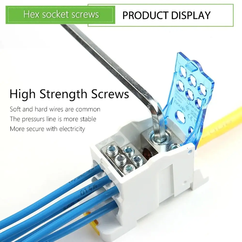 1Pcs Durable High-Current UKK-80A Splitter Box One In Several Out Junction Din Wire Connector Rail Single-Stage Terminal Block
