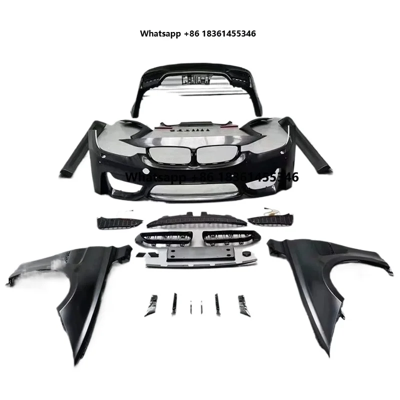 

For F30 M3 Body Kit 2013-2018 Side Skirts Exhaust Pipe Hood Fender Grille for F30 Wide Bodykit M3 Style Wide Body Kit