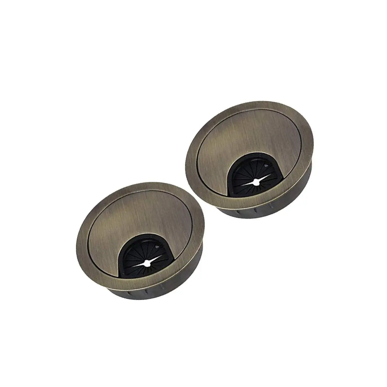 

2Pcs 60mm Computer Desk Table Grommet Cable Port Wire Hole Cover Silver