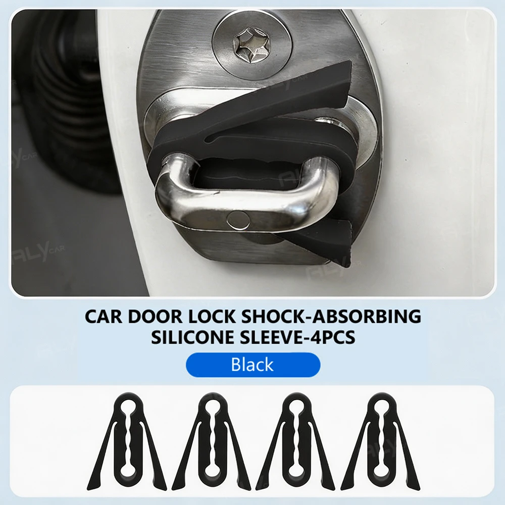 Universal 4pcs Car Door Lock Shock Pad Silicone Car Door Lock Protection Cover Force Release Arm Design for Car Truck Door Latch