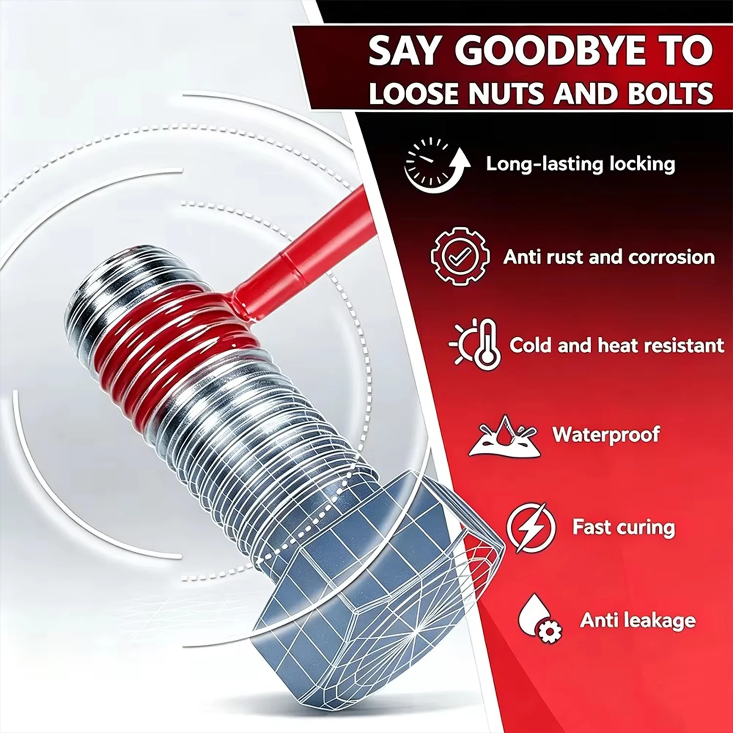 50ML Threadlocker Blue 243 Anaerobic Anti Loose 271 Screw Glues Quickly Cured Thread Lock Anti-rust For Metal Bolt Nut Sealant