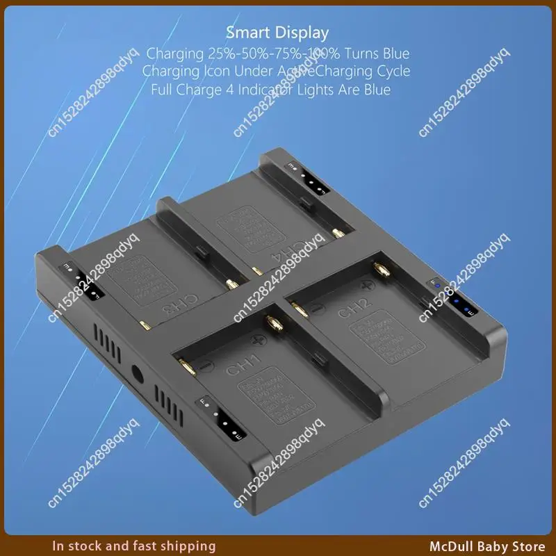 

ABJA-NP-F Battery 4-Channel Fast Charger With PD 65W Power Plug EU Plug,For Sony NP-F550 F570 F770 F930 F950 F970