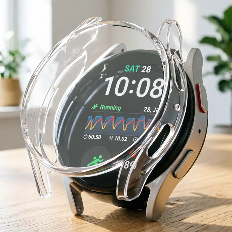 Transparente Hülle für Samsung Watch 4 5 6 40mm 44mm Schutz-TPU-Bumper-Display-Zubehör für Galaxy Watch 6 5 4 Cover 40 44mm