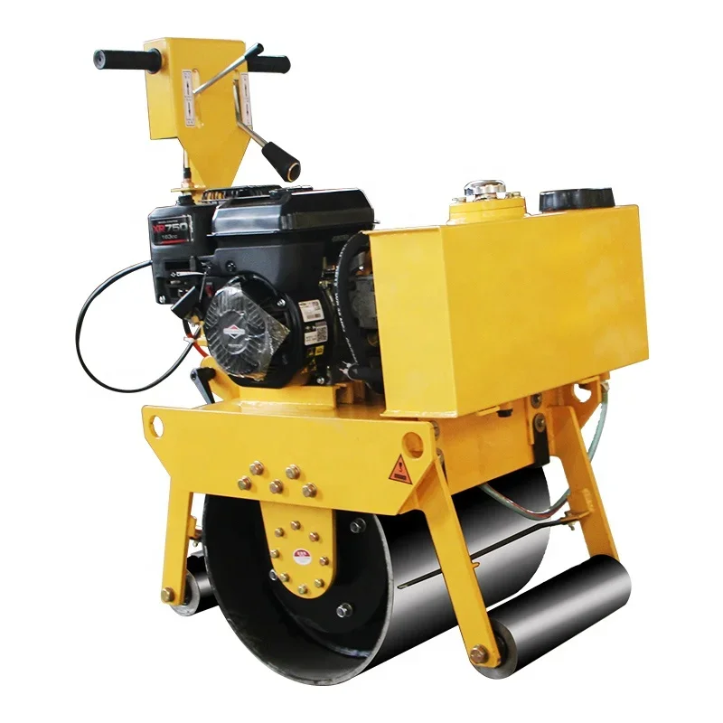 Walking behind single drum vibratory compressor engine 5hp small roller compactor 330kg hand compact mini road roller