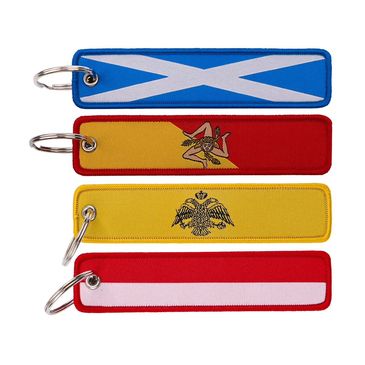 

National Flags Sign Embroidery Key Fob Keyring for Motorcycles Cars Backpack Keychain Fashion Accessories Gifts for Friends