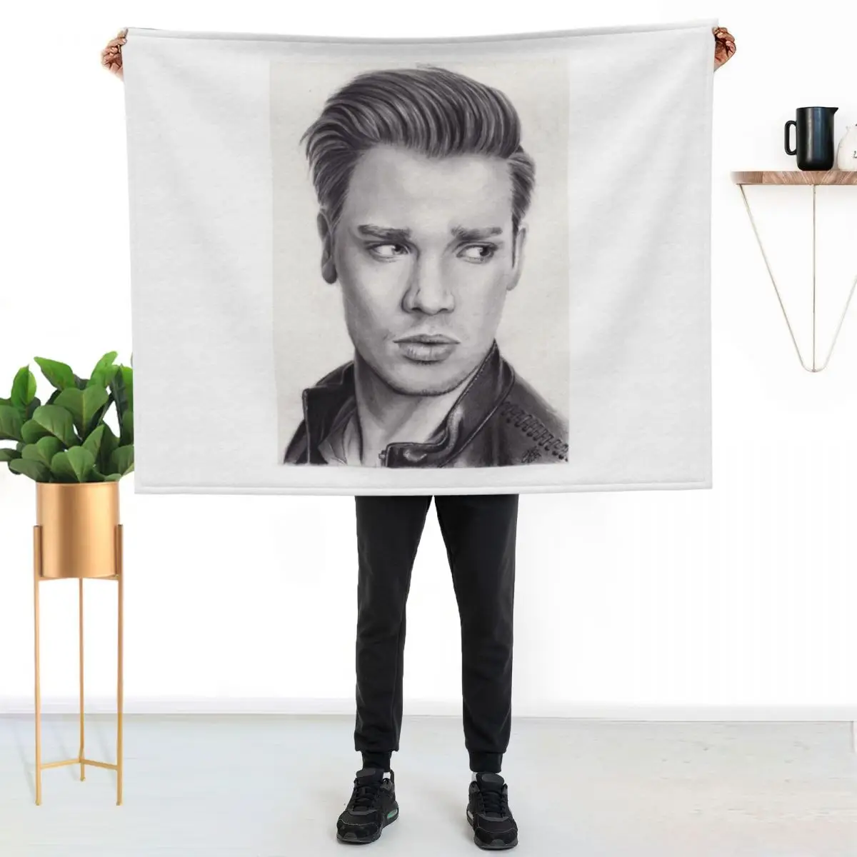 Dominic Sherwood Throw Blanket bed plaid Soft Beds Soft Big Bed Decorative Sofa Custom Blankets