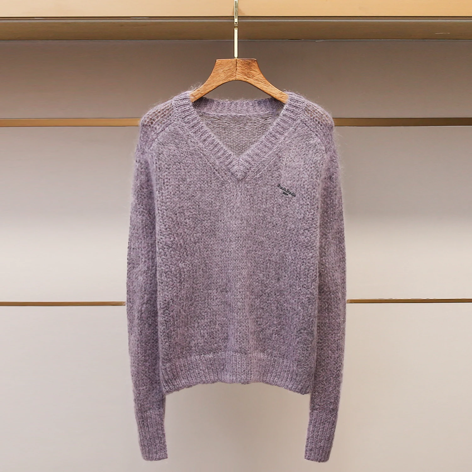 

Soft Dra ey Purple Women's Knitted Sweater Winter New Arrival South Oil High End Faion Ladies' Knitwear