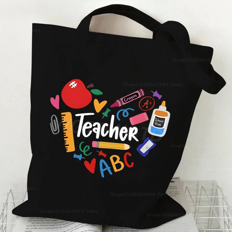 

Забавная холщовая сумка через плечо с принтом Apple Pencil для учителей английского языка, легкая, вместительная сумка-шоппер, подарки