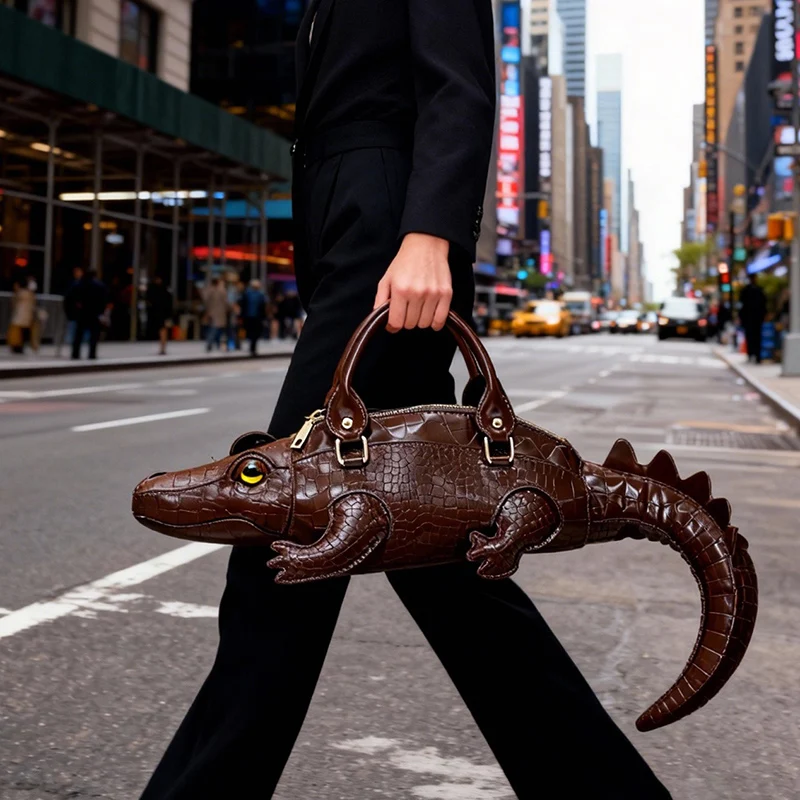 2026 Women Chic Funny Shape Shoulder Bag Lady PU Leather High Quality Handmade Luxury Designers Bag Female Street Trend Handbag